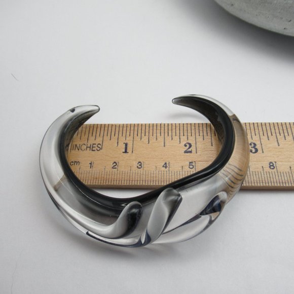 Blue Dichro Glass cuff bracelet - Picture 9 of 12